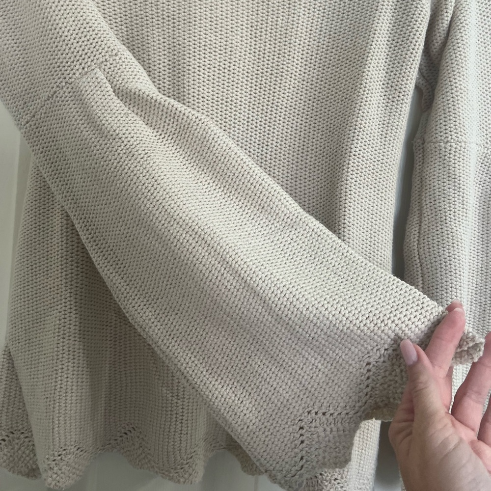 Crown & Ivy tan bell sleeve sweater - Picture 3 of 6